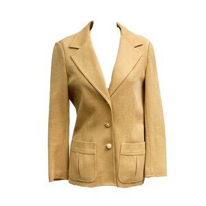1960s-1970s Classic Butte Knit Dacron Camel Blazer